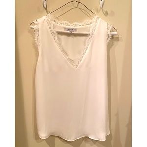 Naked Zebra Lace Trim Sleeveless Top